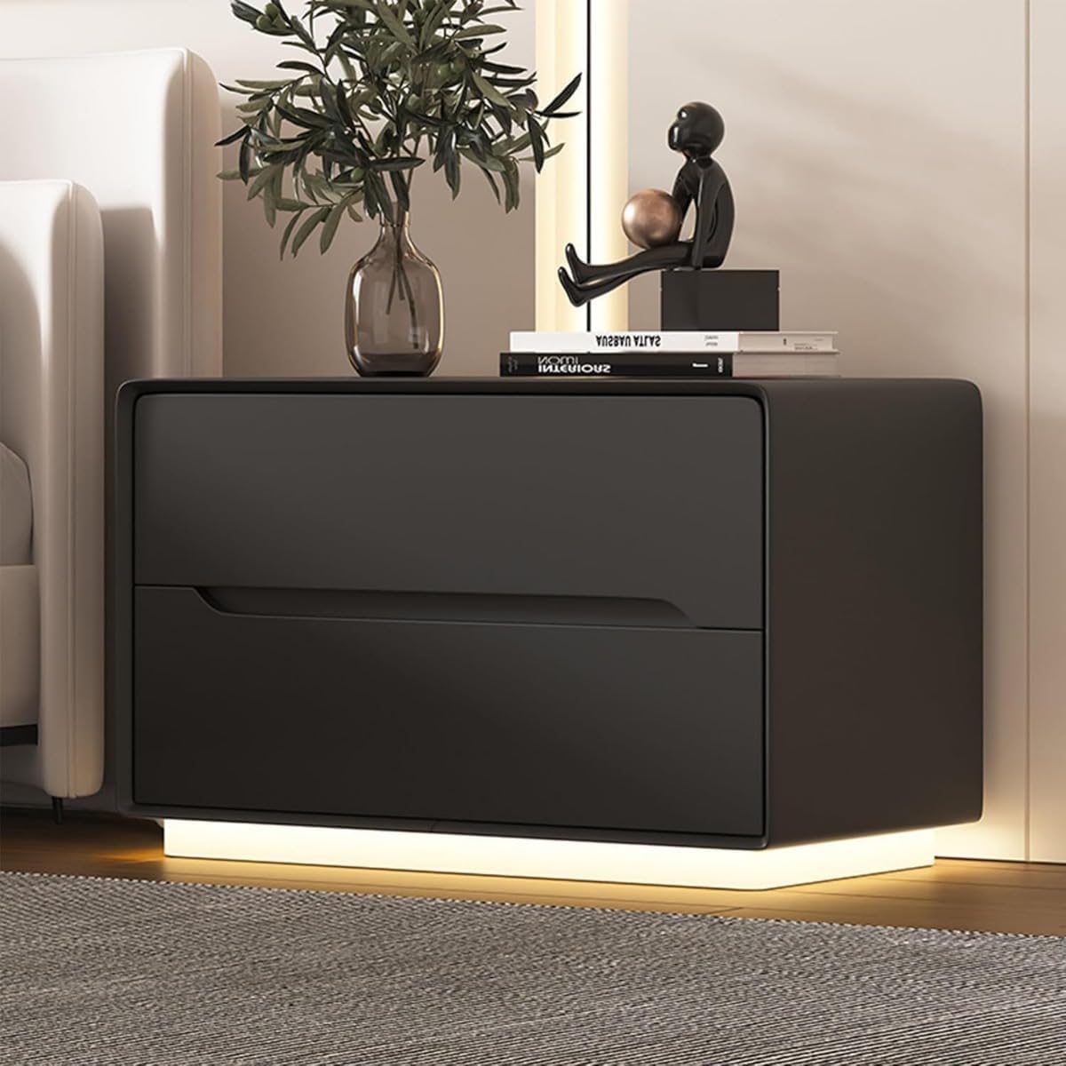 ナイトテーブル ローチェスト サイドテーブル ベッドサイド 2段 引き出し 楽天市場】ミニチェスト 2段 ローチェスト 黒 おしゃれ チェスト